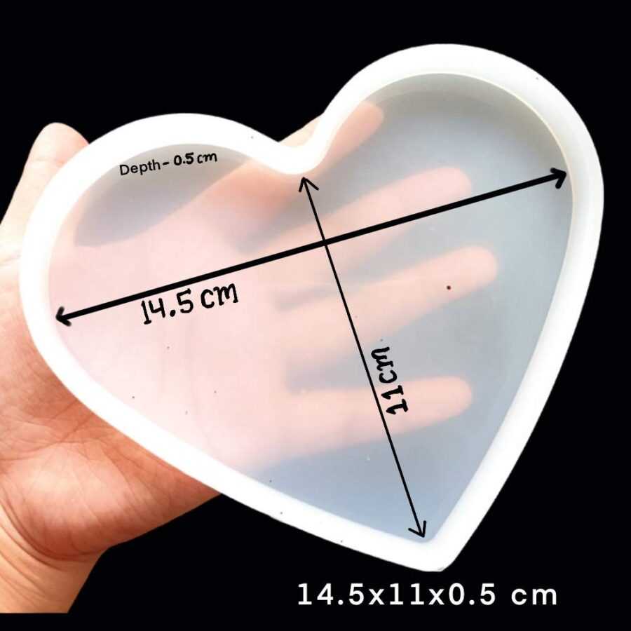 Pack of 2 Artool Creative DIY Heart Shape Multipurpose Transparent Silicone Mold - 6 inch - 1 piece - Image 2