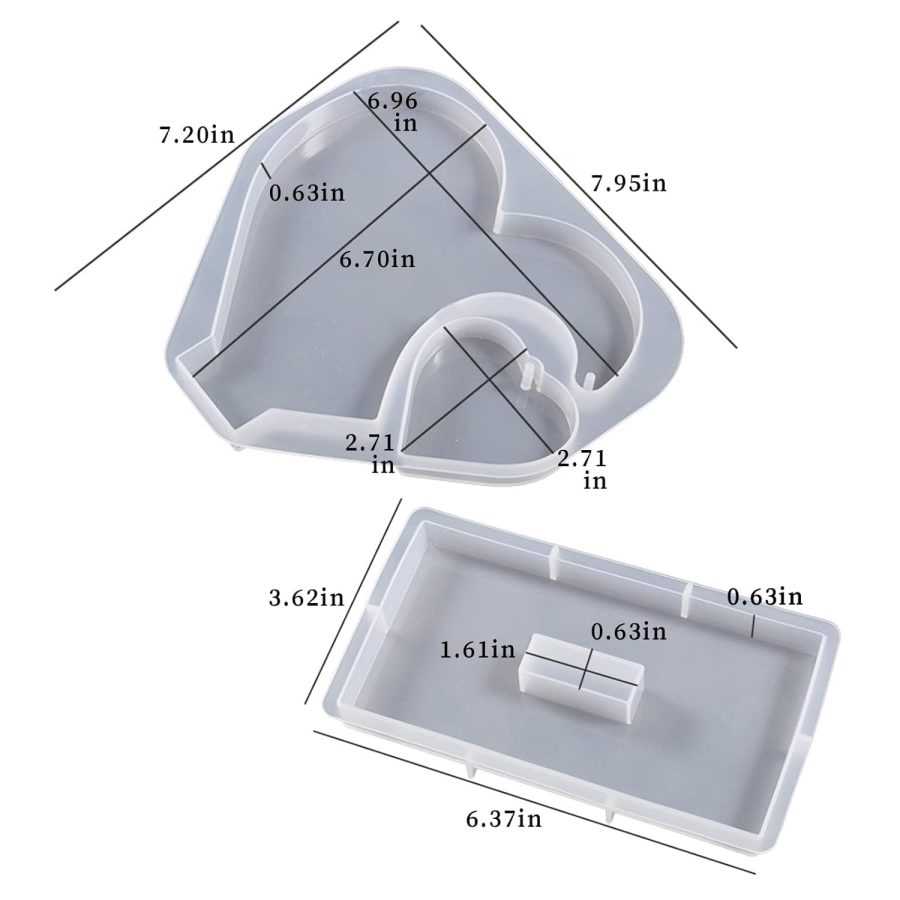 A70 - Heart shape silicon mold - Image 3