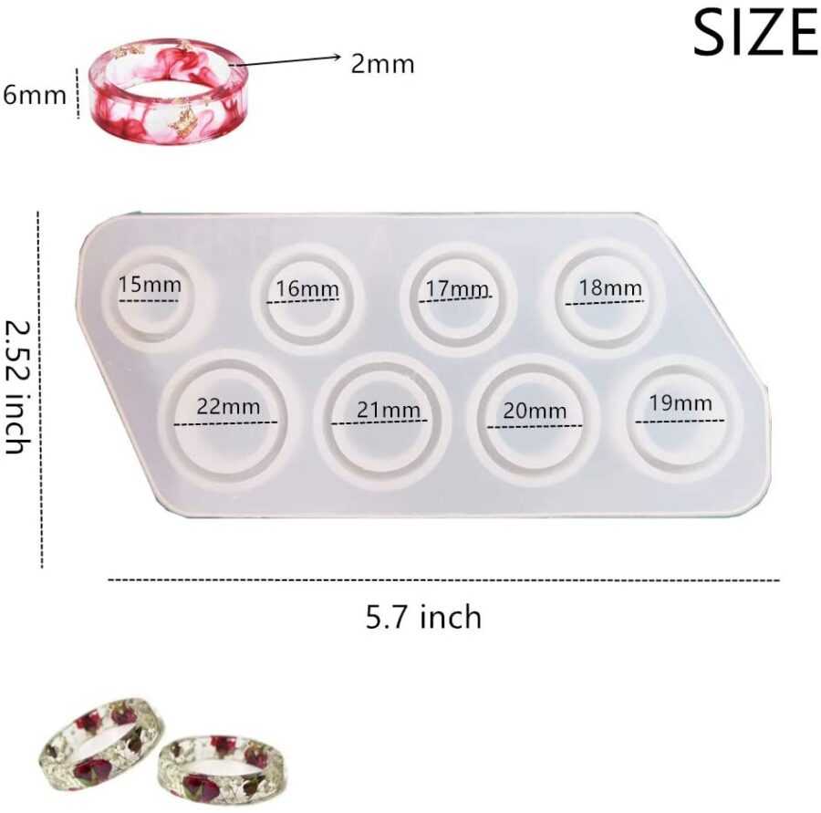 Artool B18 DIY Resing Ring Mold Creative Multipurpose Transparent Silicone Mold for Epoxy UV Resin Wax Concrete and Making Coasters Art Craft Projects - Image 2
