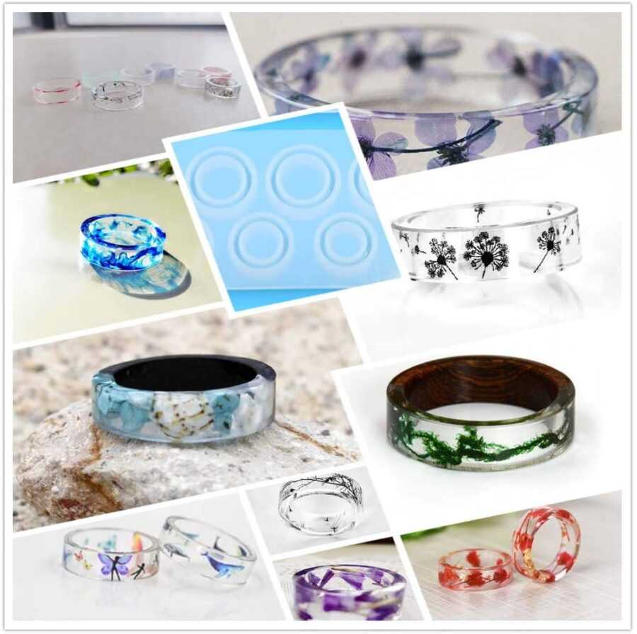 Artool B18 DIY Resing Ring Mold Creative Multipurpose Transparent Silicone Mold for Epoxy UV Resin Wax Concrete and Making Coasters Art Craft Projects - Image 4