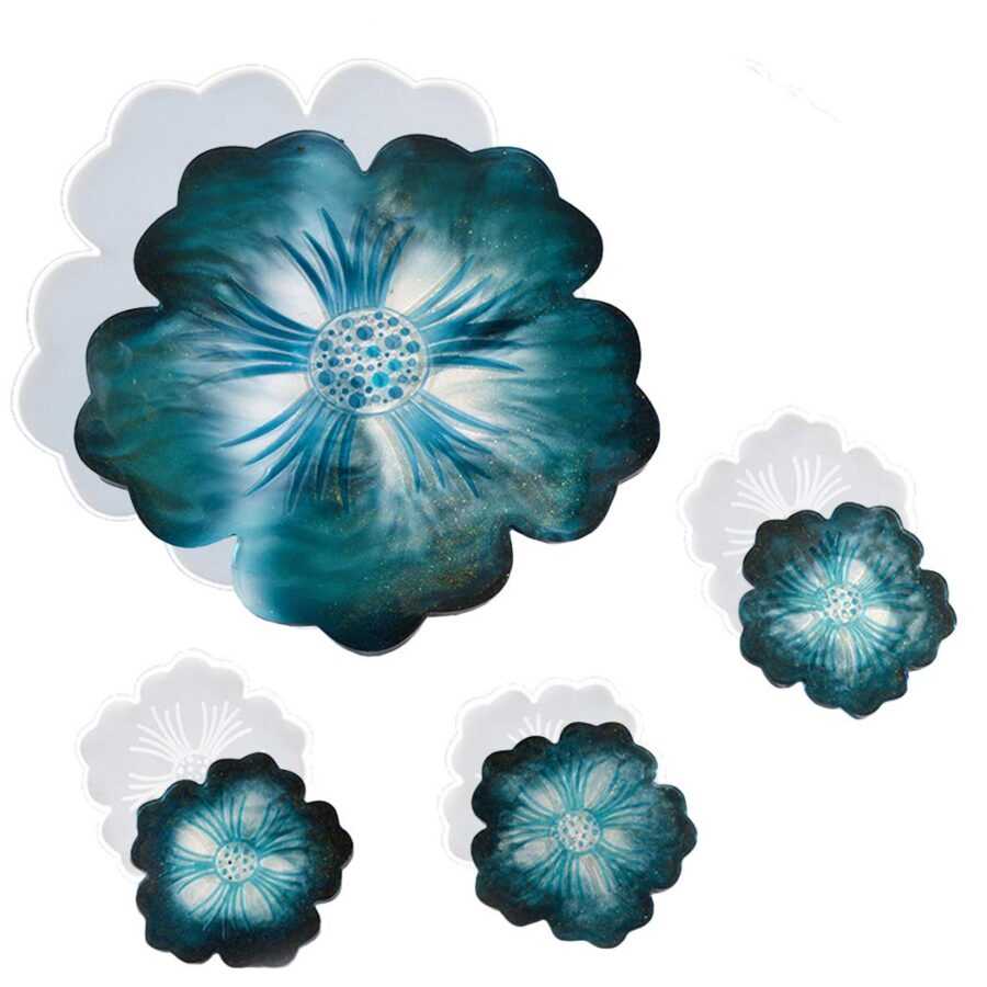B35 - Flower Shape Tray with 4 Coaster - Image 2