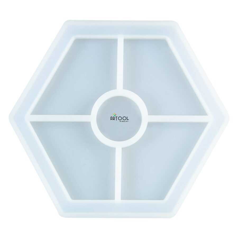 B165 - Hexagon Trinket Coaster Mold -1 Unit