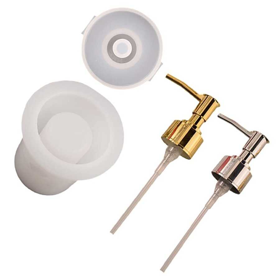 B163 - Silicon Soap Dispancer Mold - 1 Unit (Square) +  1 Pump