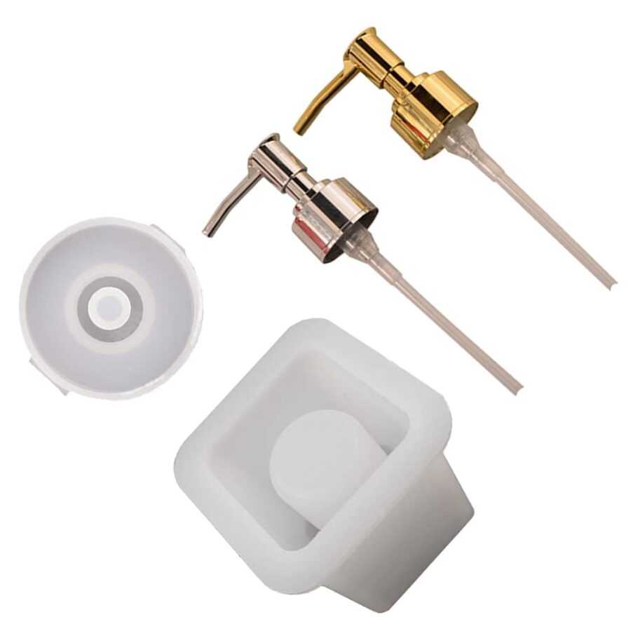 B162 - Silicon Soap Dispancer Mold - 1 Unit (Square) +  1 Pump