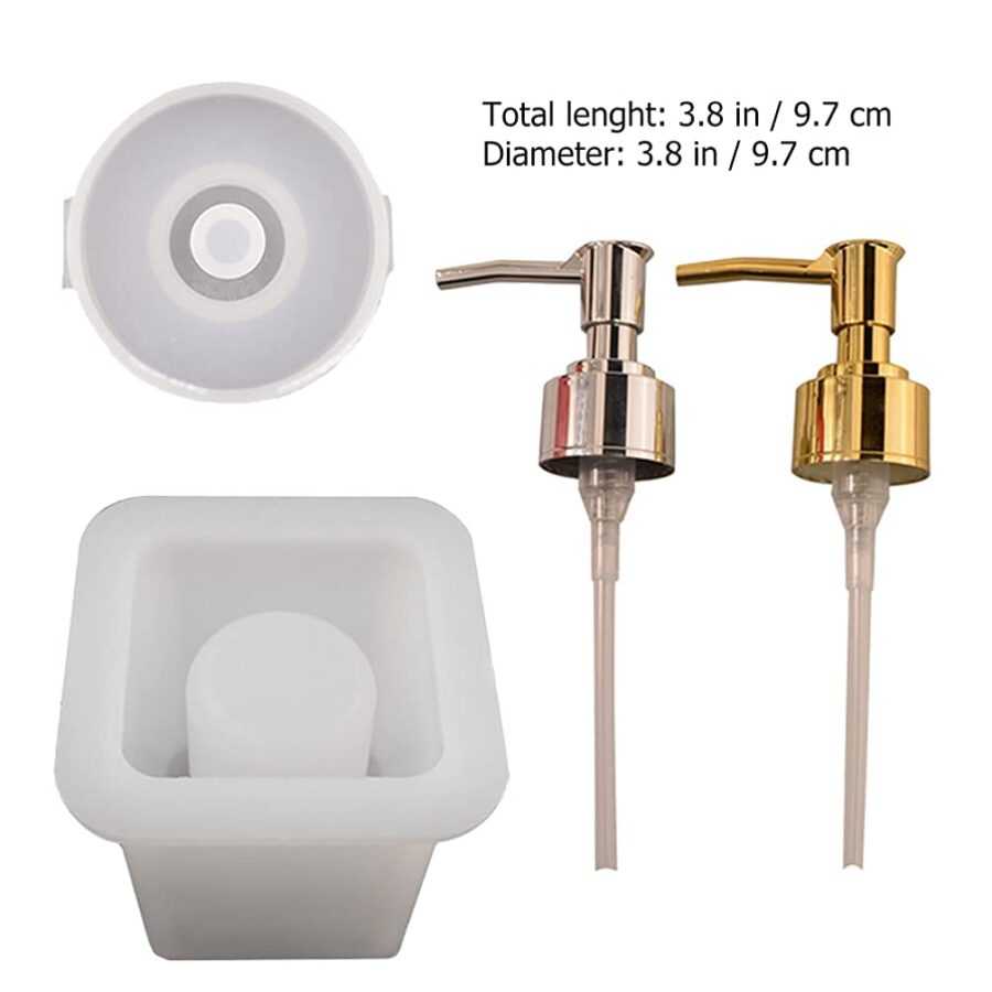 B162 - Silicon Soap Dispancer Mold - 1 Unit (Square) +  1 Pump - Image 3