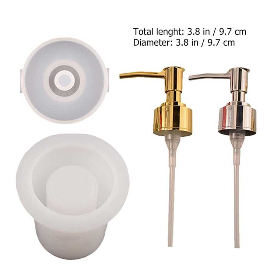 B163 - Silicon Soap Dispancer Mold - 1 Unit (Square) +  1 Pump - Image 2
