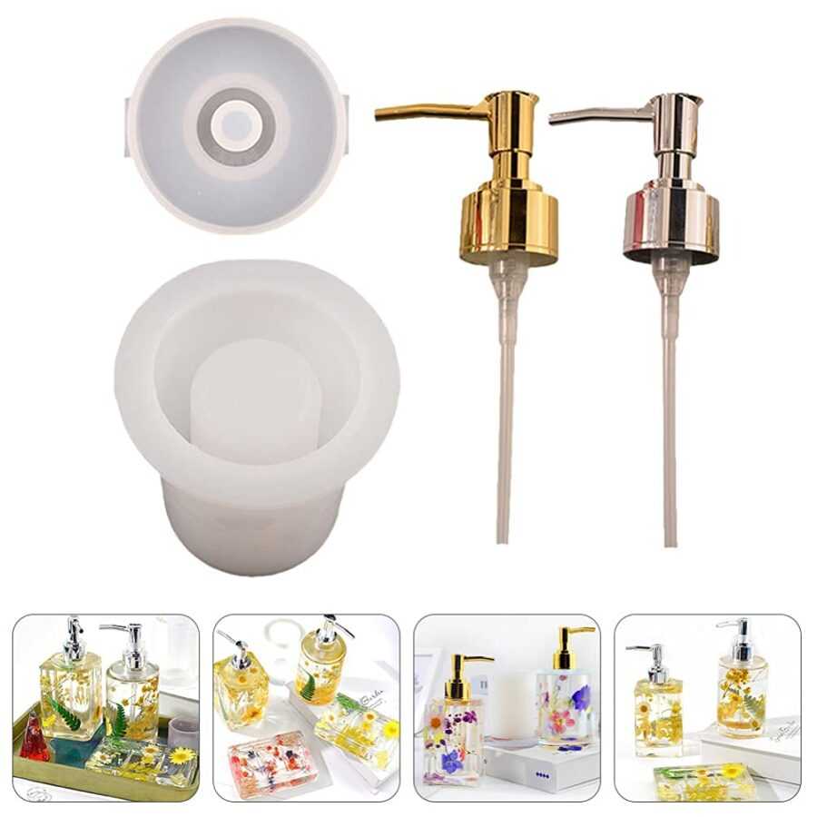 B163 - Silicon Soap Dispancer Mold - 1 Unit (Square) +  1 Pump - Image 3