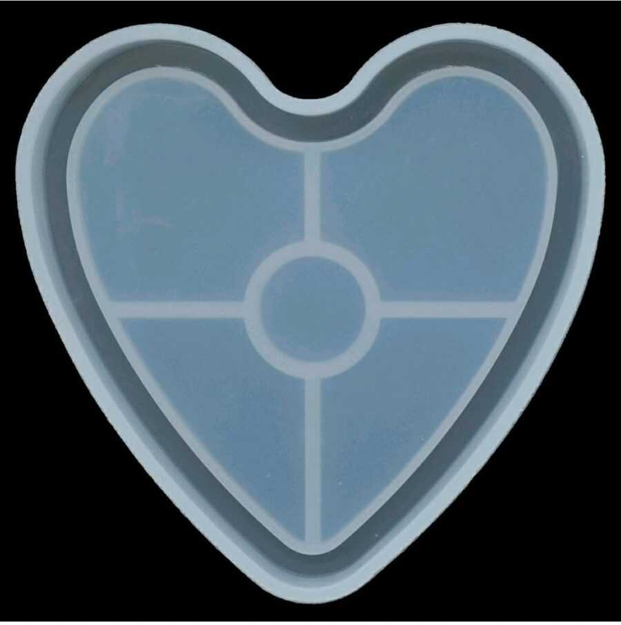 B176 - Heart Trianket Coaster Mould - 1 Unit