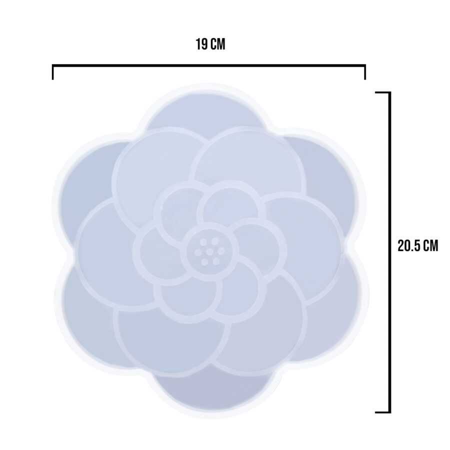 C50 - Flower Shape Mandala Coaster Mould 20 cm - 1 Unit - Image 4