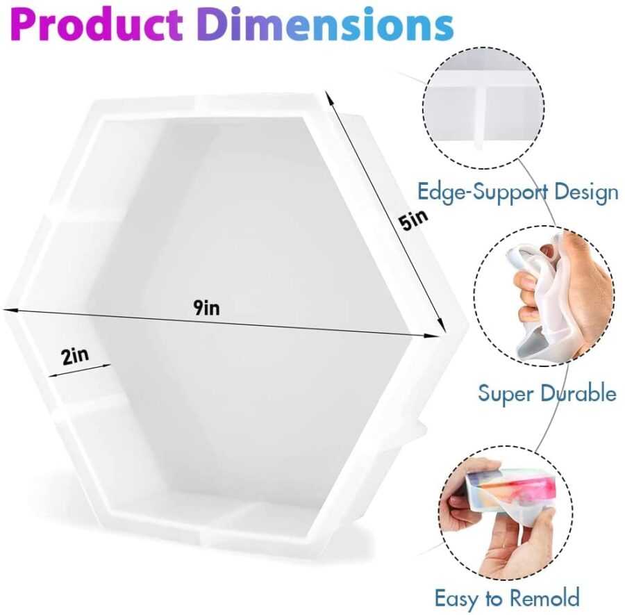 B37 - Deep Casting Mold - Hexagon - 6 inch - 1 Unit - Image 3