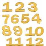 ATAD4 ARTOOL Golden Numeric Letters for Clock (1 to12), Epoxy Resin Clock Making Supplies, 15 Letters