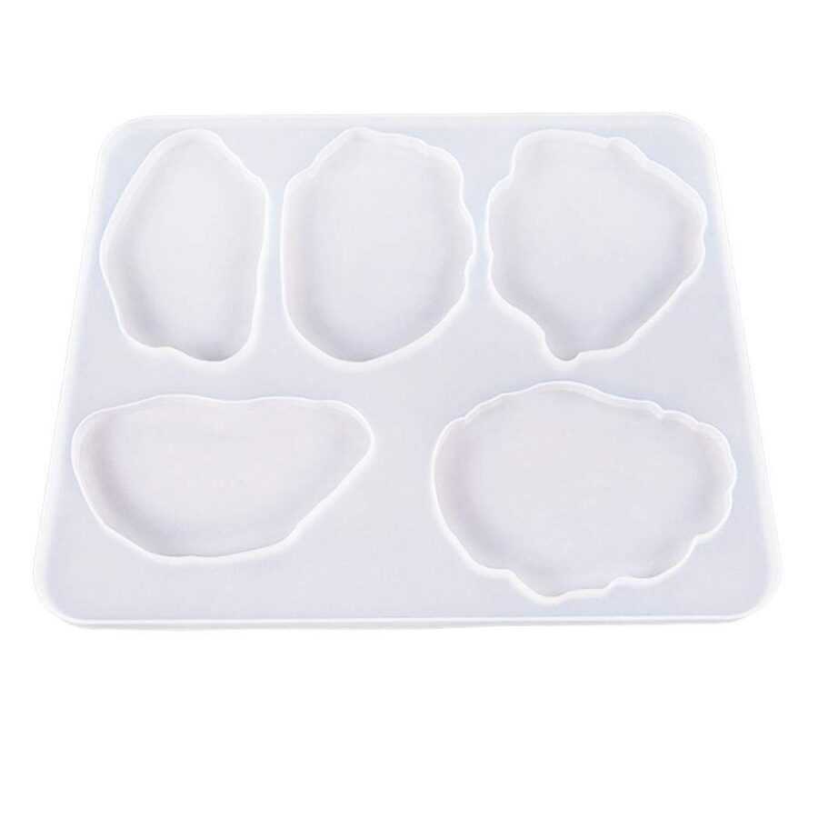 A27 - 5 in 1 Agate Mould Set of 1 / Coaster Mould