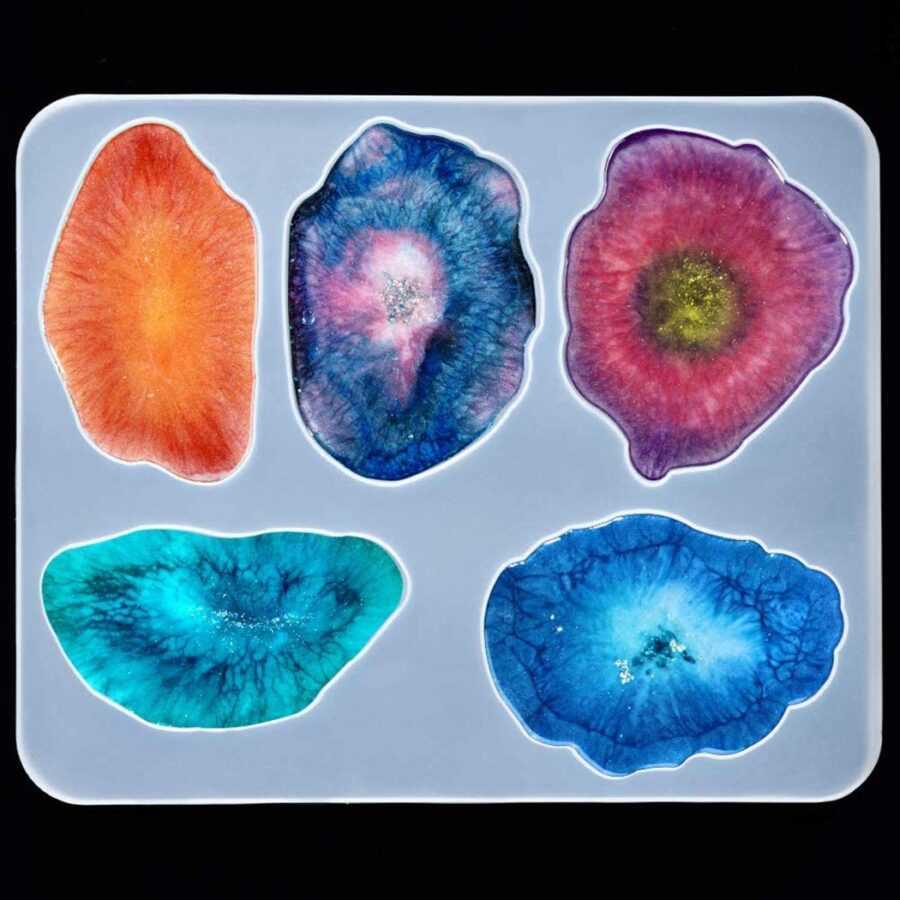 A27 - 5 in 1 Agate Mould Set of 1 / Coaster Mould - Image 6