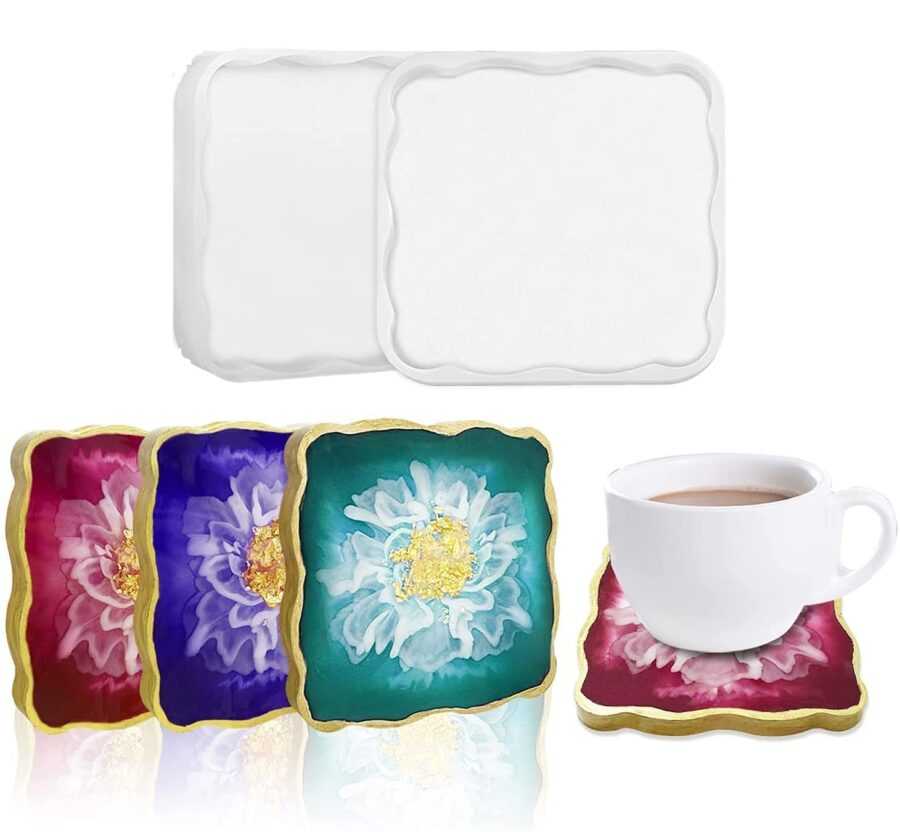 B147 - Square Agate Coaster Mold - 1 Unit