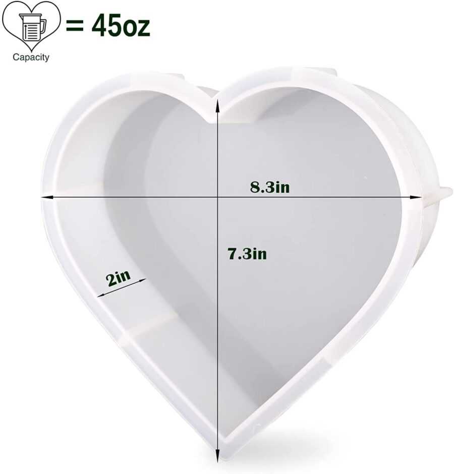 B50 - Deep Casting Mold - Heart Shape - 8 inch - 1 Unit - 2 inch Depth - Image 2