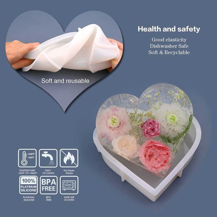 B50 - Deep Casting Mold - Heart Shape - 8 inch - 1 Unit - 2 inch Depth - Image 3