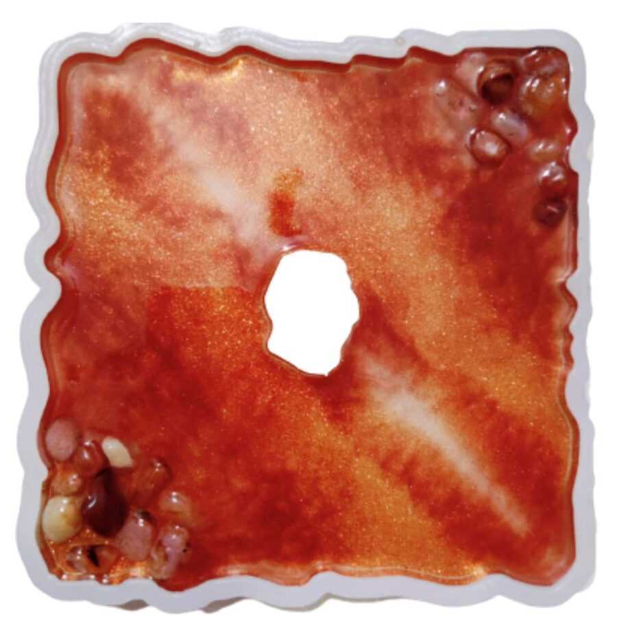 B4 - Square Coaster Mold with Hole - 1 Unit (5 inch)