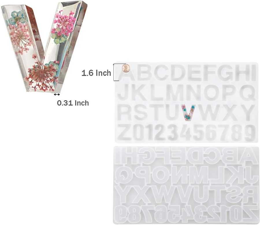 A30 - Alphabet Mould / Key chain Mold - Front Pour - without Hole - 1 piece - Image 3
