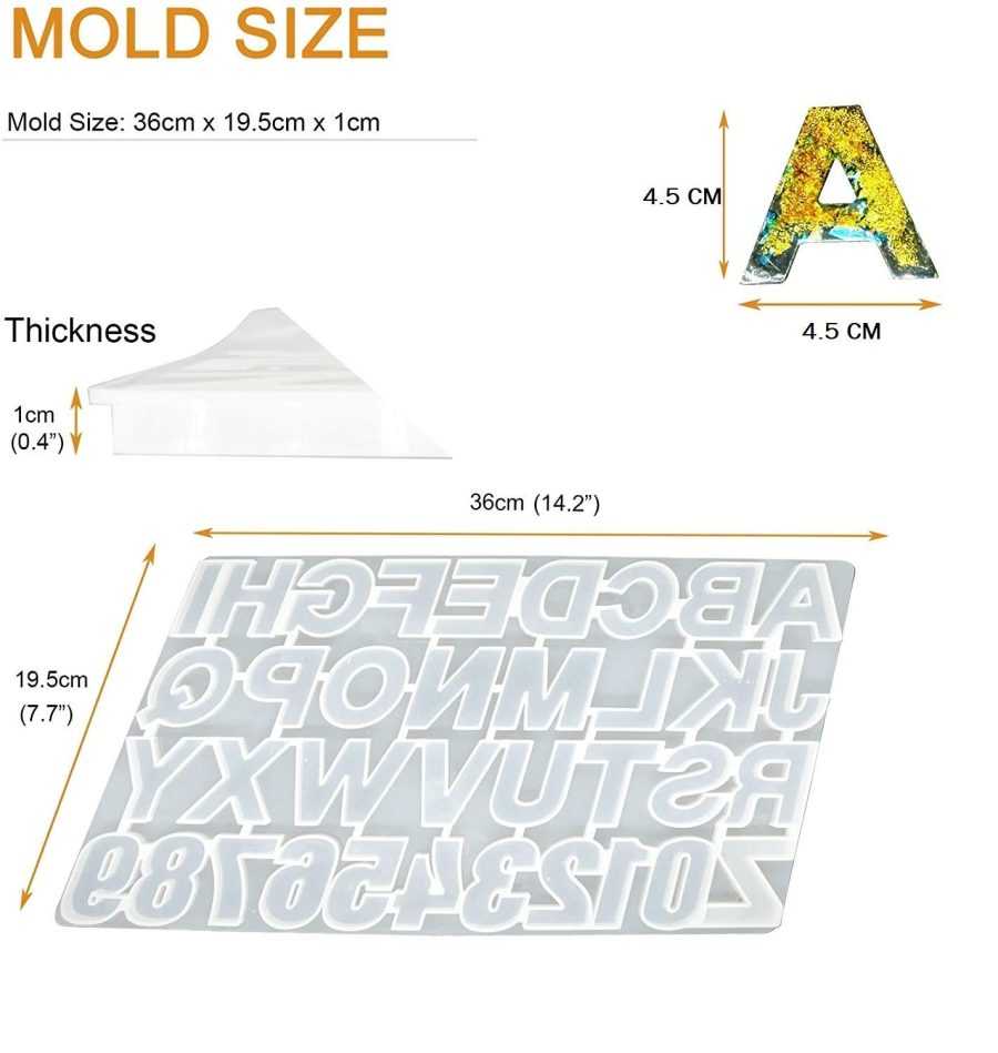 A30 - Alphabet Mould / Key chain Mold - Front Pour - without Hole - 1 piece - Image 4