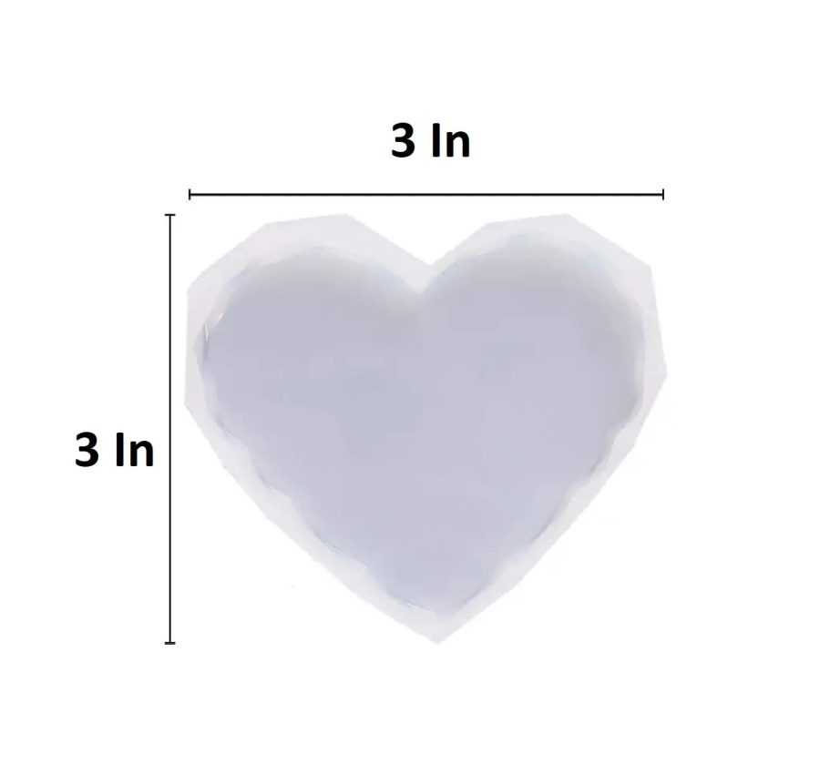 B109 - Coaster Mold / Heart Mold - Daimond Cut -3 inch - Image 3