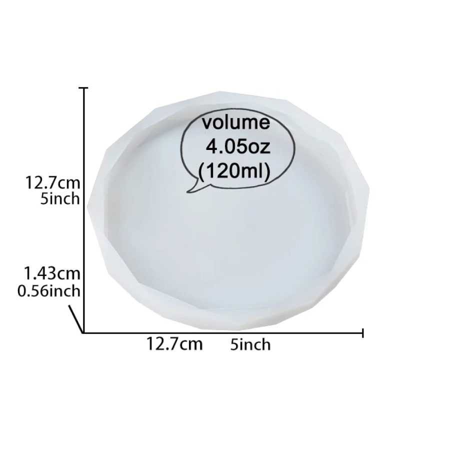 B8 - Daimond Cut Round coaster Mold - 5 inch - Image 3