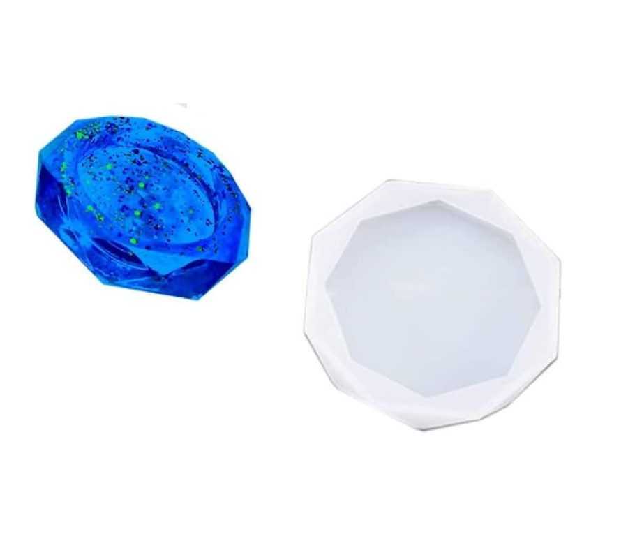 C91 - Round coaster Mold / 3 inch Round Diamond Cut
