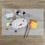 Silicone Mats for Kitchen Countertop Protector, Non-Slip Table Mat Desk Saver Pad, Non-Stick Reusable Pastry Mat, Silicone Placemat, Craft Mat, Resin Art Silicon Mat - 24'' X 33", White