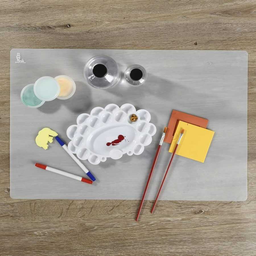 Silicone Mats for Kitchen Countertop Protector, Non-Slip Table Mat Desk Saver Pad, Non-Stick Reusable Pastry Mat, Silicone Placemat, Craft Mat, Resin Art Silicon Mat - 24'' X 33", White