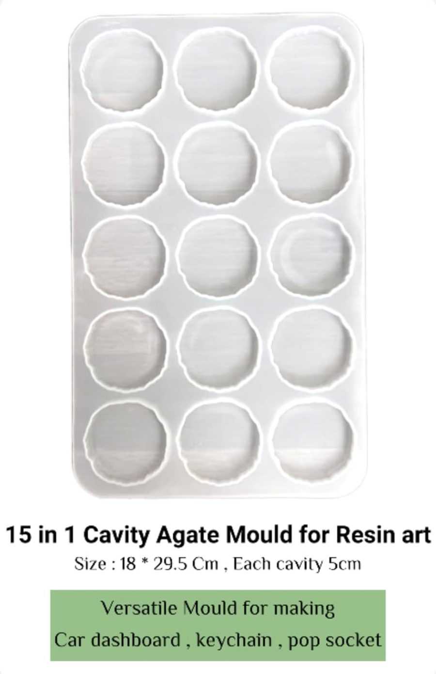 A85 - 15 Cavity Round Agate Mold - 2 inch