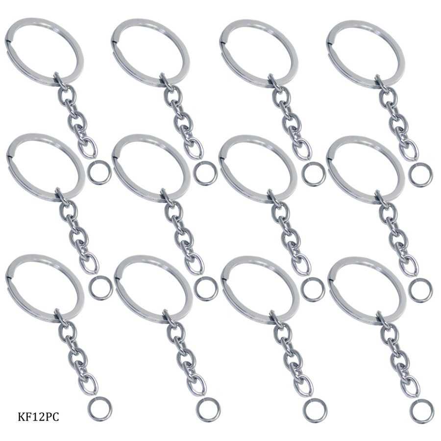 Key chain Ring Silver  -With Big Jump Ring  - 20 piece